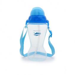 US Baby Active Straw Bottle 410ml - Blue