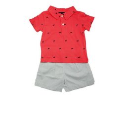 Carters Whale Set in Tosca & Red