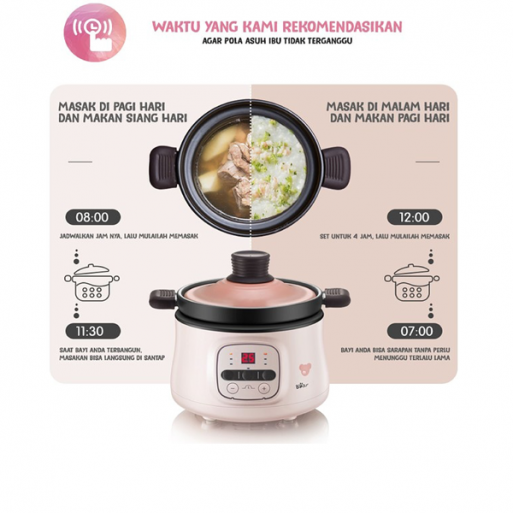 Bear Baby Slow Cooker 0.8L DSG-B08K1 - Pink