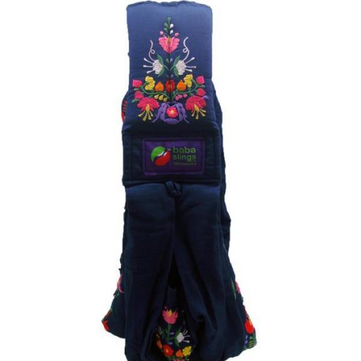 Baba Slings Embroidery - Navy Mexican