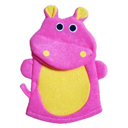 Body Puff Animal - Pink Hippo