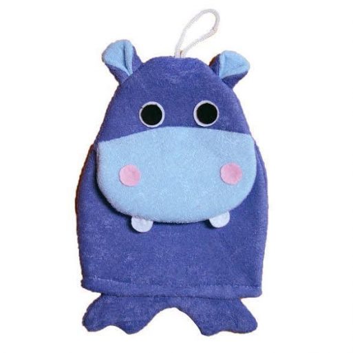 Body Puff Animal - Purple Hippo