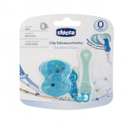 Chicco Clip Soother Chain (0m+) - Blue