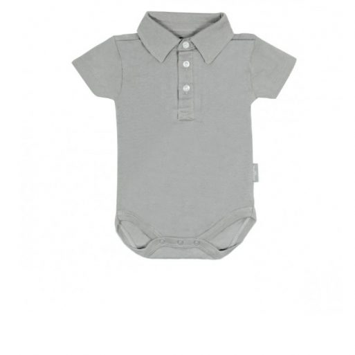 Little Palmerhaus Bodysuit Collar Boy NB - Grey