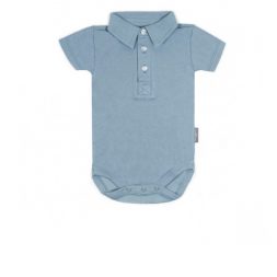 Little Palmerhaus Bodysuit Collar Boy NB - Sky Blue