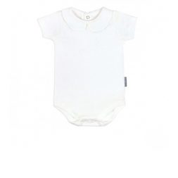 Little Palmerhaus Bodysuit Collar Girl NB - White