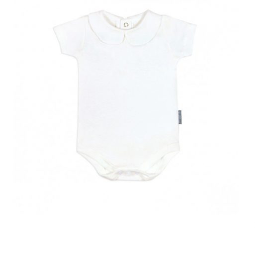 Little Palmerhaus Bodysuit Collar Girl NB - White