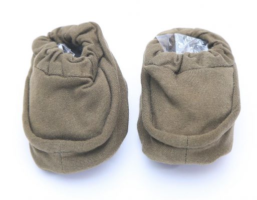 Cribcot Booties Plain - Army Green