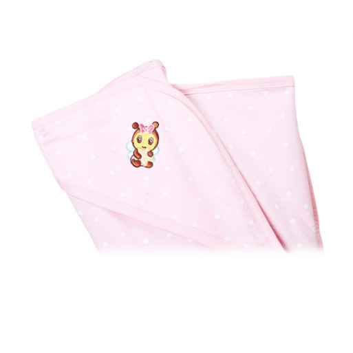 Babybee Fluffy Hooded Blanket - Polka Pink Blossom