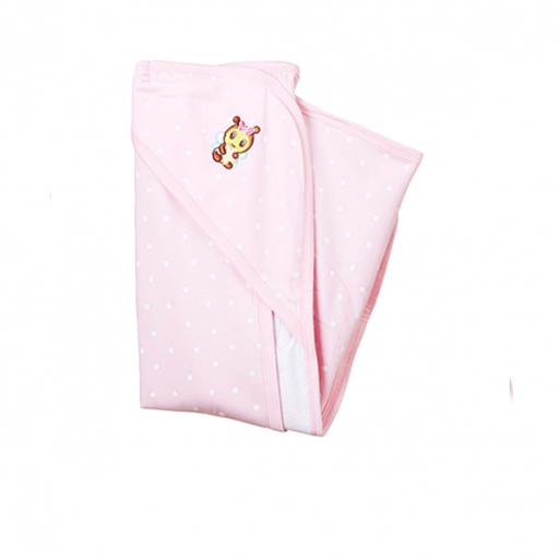 Babybee Fluffy Hooded Blanket - Polka Pink Blossom