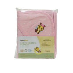 Babybee Fluffy Hooded Blanket - Polka Pink Blossom