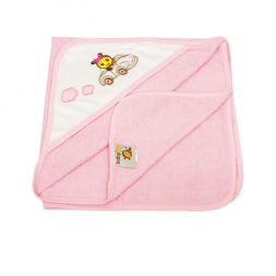 Babybee Precious Bee Hooded Towel - Pink Blossom