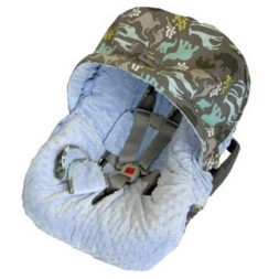 Itzy Ritzy Reversible Infant Carseat Cover Urban Jungle Blue