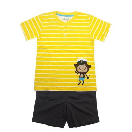 Jumping Beans Boy Yellow Stripe White 6T