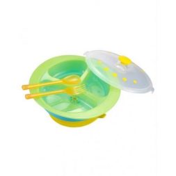 Kidsme Warming Bowl With Fork & Spoon With Cover