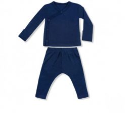 Little Palmerhaus Baby Kimono 12m - Graphite Navy