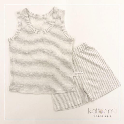 Kotton Mill Essentials Singlet Vest & Shorts Size 70 - Grey