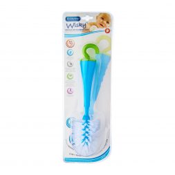 Lucky Baby Wisky Bottle Brush With Removable Teat Cleaner Blue