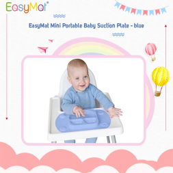 EasyMat Mini Portable Baby Suction Plate - Blue