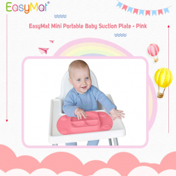 EasyMat Mini Portable Baby Suction Plate - Pink