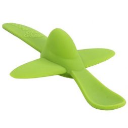 Oogaa Silicone Baby Spoon - Airplane Green