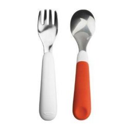 OXO Tot Fork & Spoon Set Orange