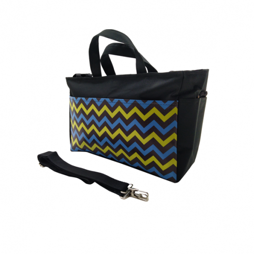 Kinderkeen Stroller Organizer - Chevron Blue Yellow