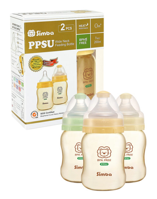 Simba PPSU Wide Neck Feeding Bottle 2x200ml