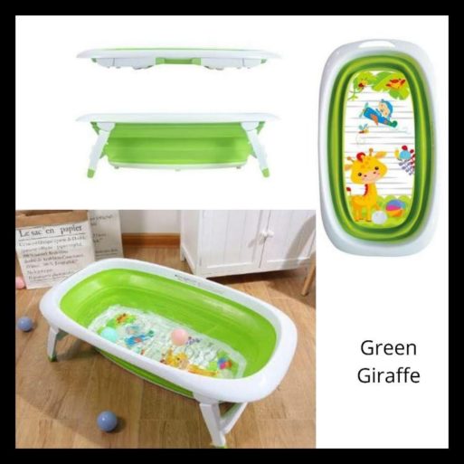 Right Start Folding Bath Tub - Green Giraffe