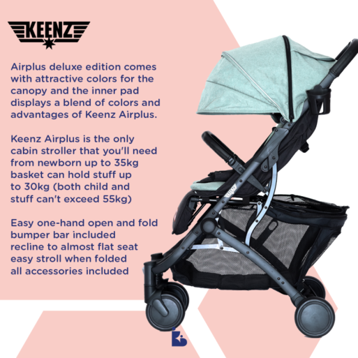 Keenz Air Plus Deluxe Set Stroller - Blue Melange