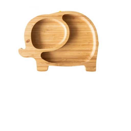 Ecorascals Bamboo Elephant Plate - Pink