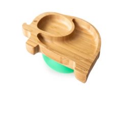 Ecorascals Bamboo Elephant Plate - Green