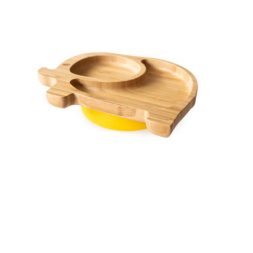 Ecorascals Bamboo Elephant Plate - Yellow