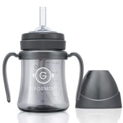 Grosmimi PPSU Straw Cup 200ml Dark Series - Charcoal