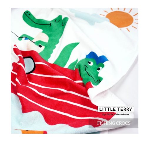 Little Terry Baby Towel by Little Palmerhaus - Fishing Crocs