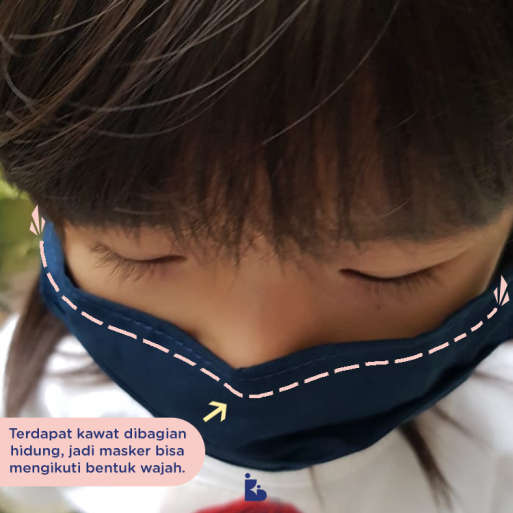 Masker Kain Anak Dengan Kawat Hidung