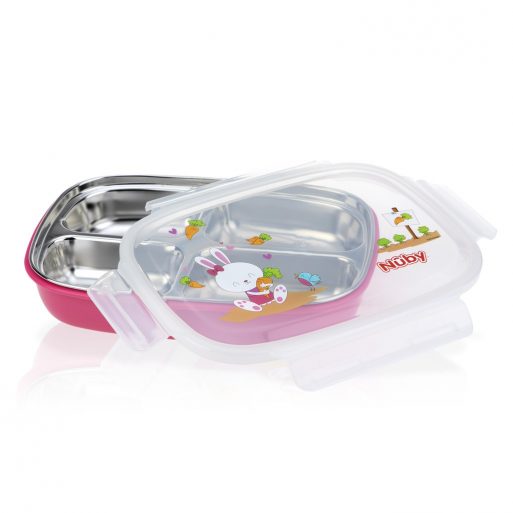 Nuby Stainless Steel Lunchbox 4comp - Pink