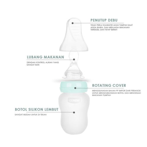 OONEW Silicone Baby Bottle with Spoon Feeder