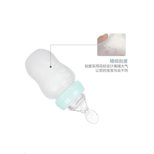 OONEW Silicone Baby Bottle with Spoon Feeder