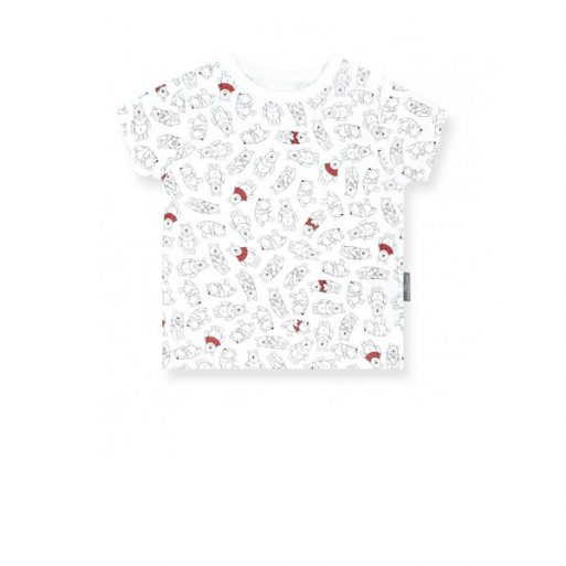 Little Palmerhaus Printed Tee 1years - Strike A Pose Pooh Red