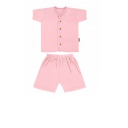 Little Palmerhaus Button Tee Set 6-12m - Pink