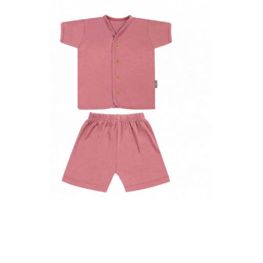 Little Palmerhaus Button Tee Set 0-3m - Rose