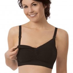 Carriwell Seamless Organic Nursing Bra Black - L