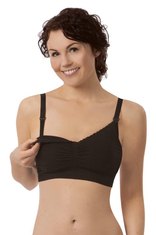 Carriwell Seamless Organic Nursing Bra Black - L