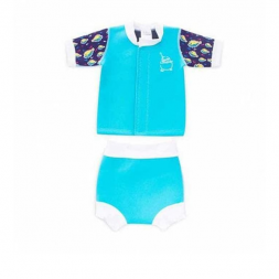 Cheekaaboo Huggiesbabes Suit - Light Blue / Puffer Fish S(6-18m)