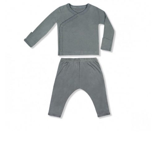 Little Palmerhaus Baby Kimono 6m - Charcoal