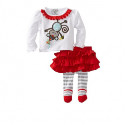 Mudpie Monkey Skirt Set