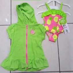 Wippette Skirted One-Piece Suit & Cover-Up Fuschia Pineapple 24m