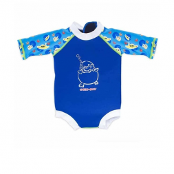 Cheekaaboo Snugbabes Suit - Navy Blue / Stingray L(18-30m)