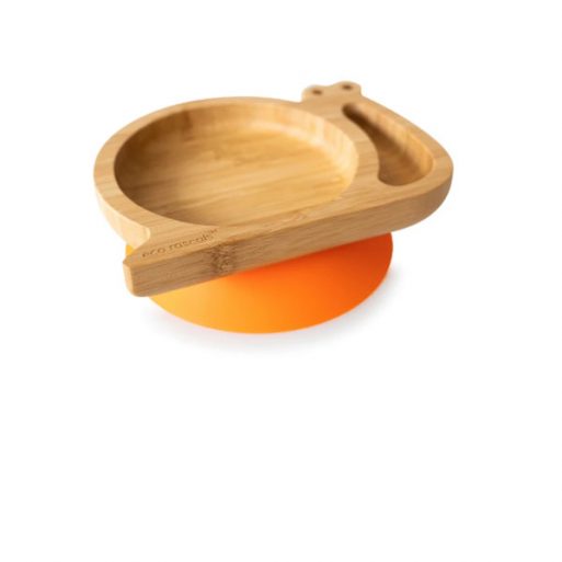 Ecorascals Bamboo Snail Plate - Orange